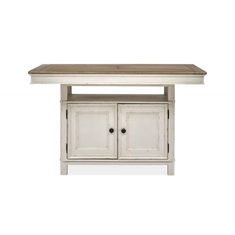 Magnussen Furniture Bellevue Manor Rectangular Pub Table in White Weathered Shutter image