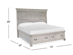 Magnussen Furniture Bronwyn California King Panel Storage Bed in Alabaster