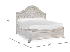 Magnussen Furniture Bronwyn Queen Shaped Panel Bed in Alabaster
