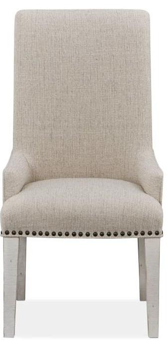 Magnussen Furniture Bronwyn Upholstered Host Side Chair in Alabaster (Set of 2)