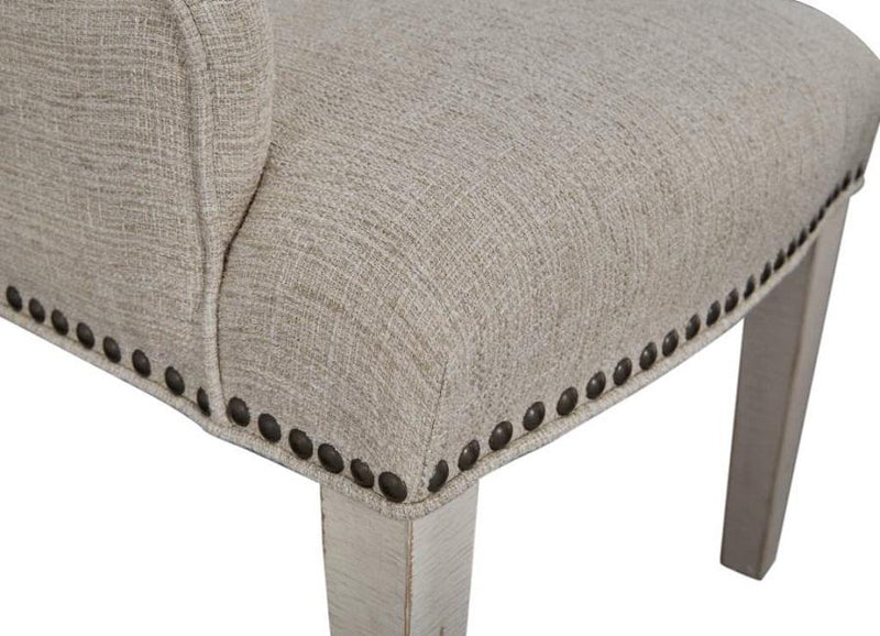 Magnussen Furniture Bronwyn Upholstered Host Side Chair in Alabaster (Set of 2)