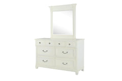Magnussen Furniture Brookfield Square Mirror in Cotton White