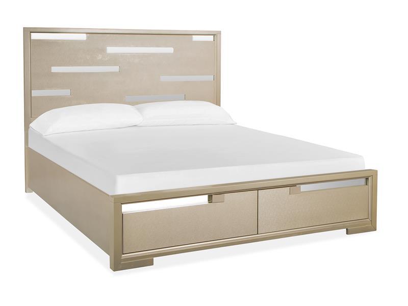 Magnussen Furniture Chantelle California King Panel Storage Bed in Champagne image