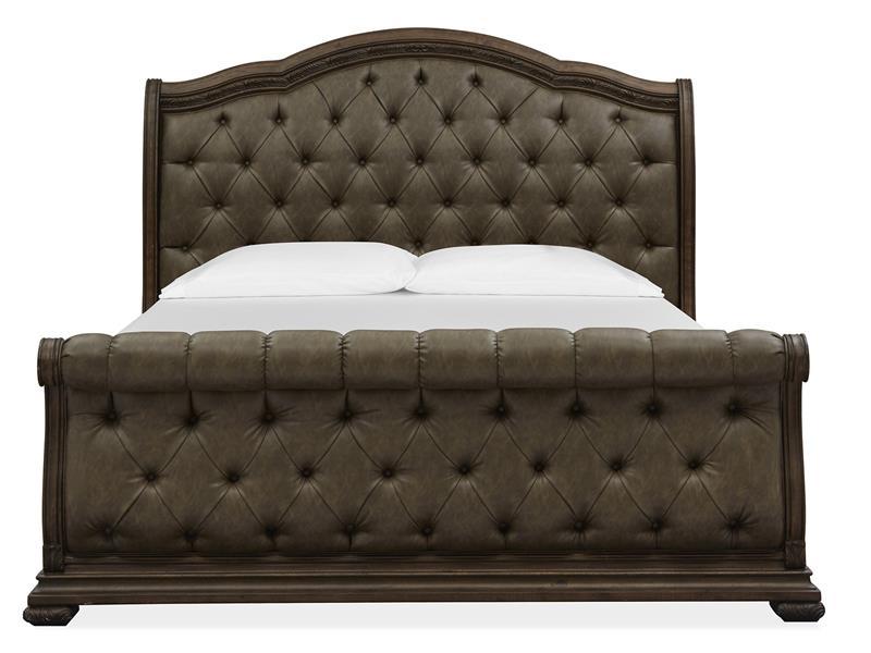 Magnussen Furniture Durango California King Sleigh Upholstered Bed in Willadeene Brown