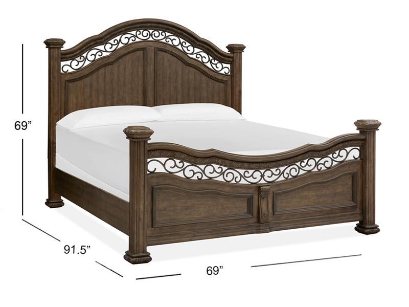 Magnussen Furniture Durango King Panel Bed in Willadeene Brown