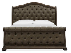 Magnussen Furniture Durango King Sleigh Upholstered Bed in Willadeene Brown