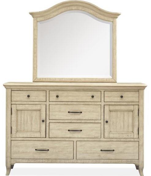 Magnussen Furniture Harlow 7 Drawer Dresser in Weathered Bisque