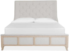 Magnussen Furniture Harlow Cal King Sleigh Upholstered Bed in Weathered Bisque image