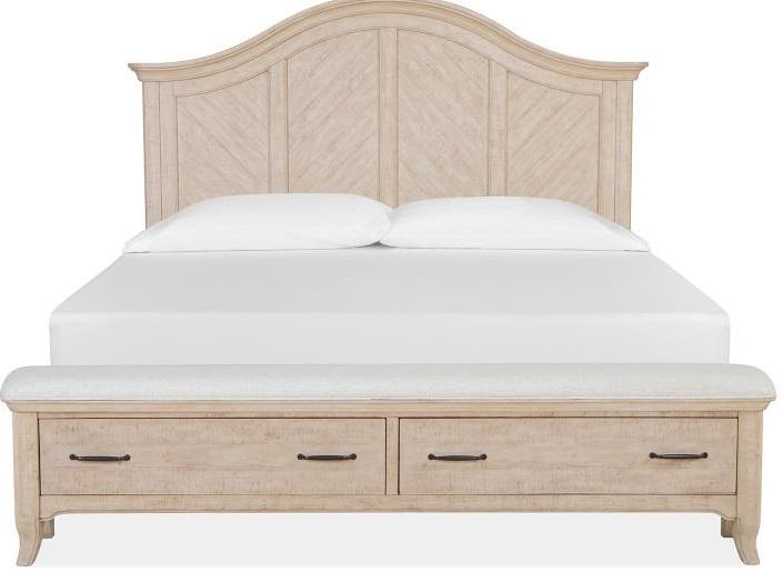 Magnussen Furniture Harlow Cal King Storage Bed in Weathered Bisque