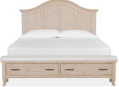Magnussen Furniture Harlow Cal King Storage Bed in Weathered Bisque