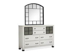 Magnussen Furniture Harper Springs Shaped Mirror in Silo White