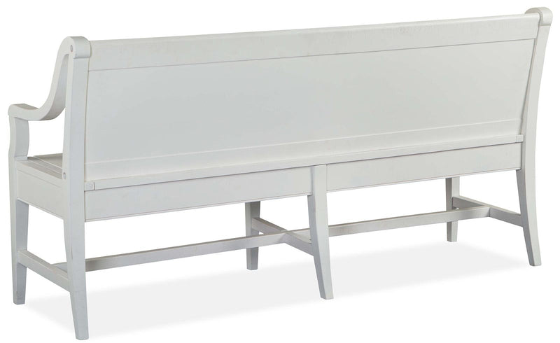 Magnussen Furniture Heron Cove Bench with Back in Chalk White