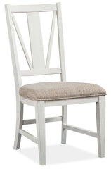 Magnussen Furniture Heron Cove Dining Side Chair with Upholstered Seat in Chalk White (Set of 2) image