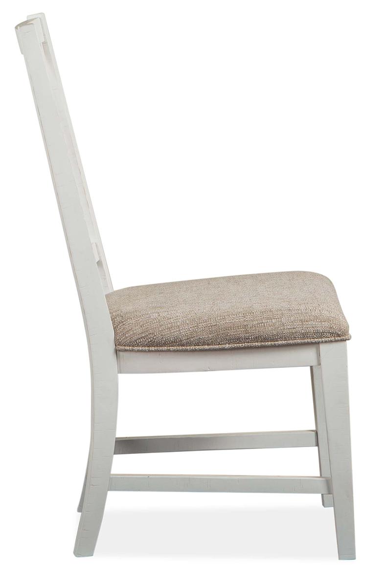Magnussen Furniture Heron Cove Dining Side Chair with Upholstered Seat in Chalk White (Set of 2)