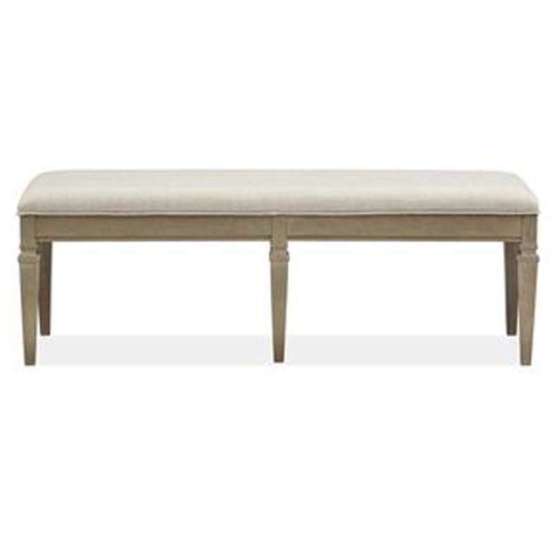 Magnussen Furniture Lancaster Bench with Upholstered Seat in Dovetail Grey