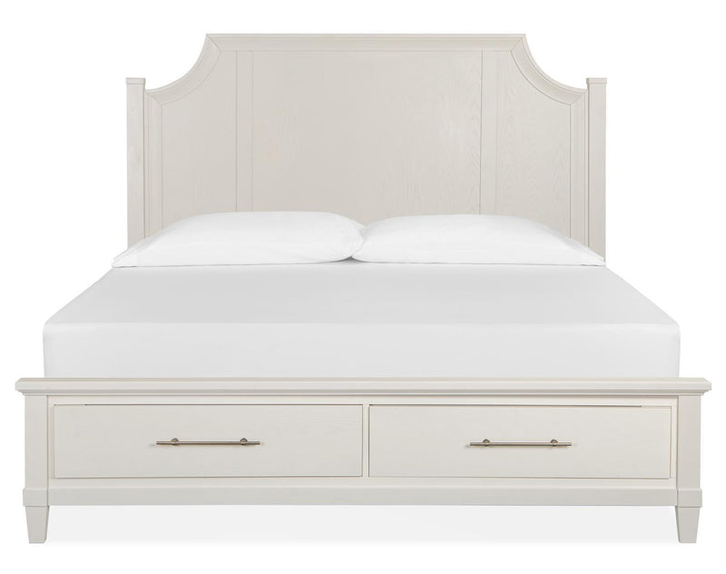 Magnussen Furniture Lola Bay King Arched Wooden Storage Bed in Seagull White image