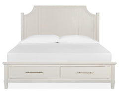 Magnussen Furniture Lola Bay Queen Arched Wooden Storage Bed in Seagull White image