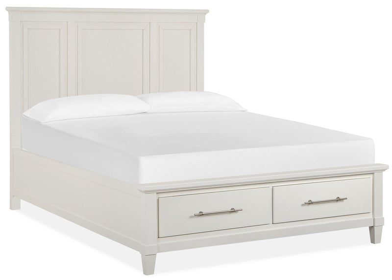 Magnussen Furniture Lola Bay Queen Panel Storage Bed in Seagull White