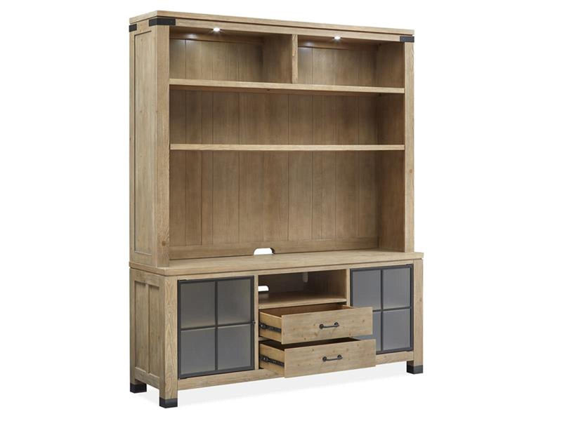 Magnussen Furniture Madison Heights Console with Hutch in Weathered Fawn