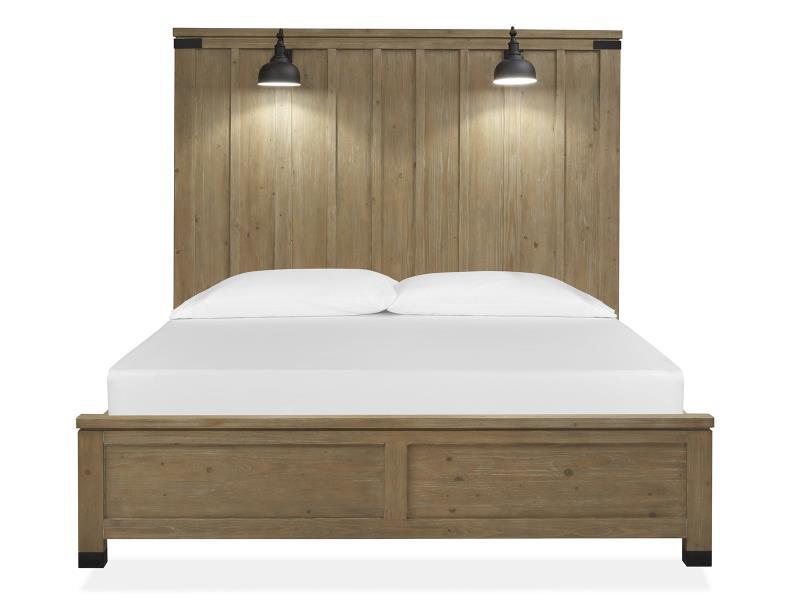Magnussen Furniture Madison Heights King Panel Bed in Weathered Fawn