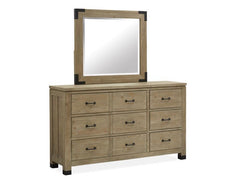 Magnussen Furniture Madison Heights Landscape Mirror in Weathered Fawn