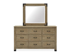 Magnussen Furniture Madison Heights Landscape Mirror in Weathered Fawn