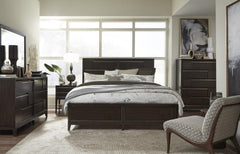 Magnussen Furniture Modern Geometry King Panel Bed in French Roast