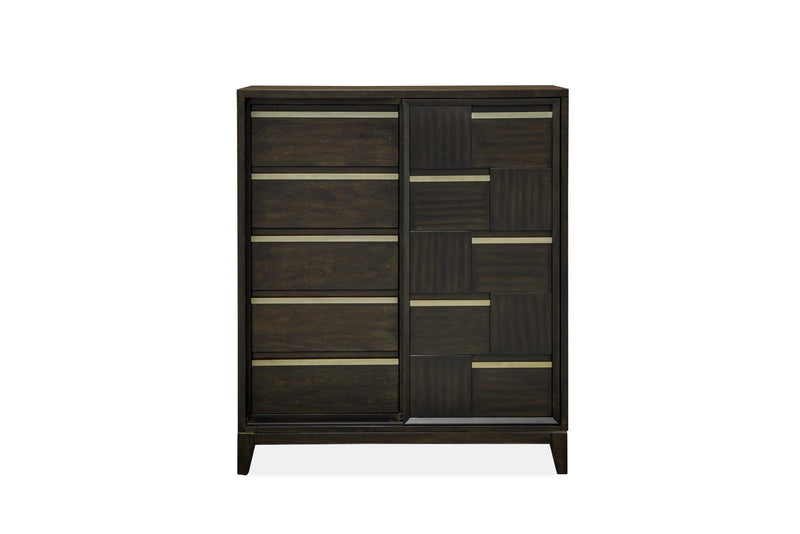 Magnussen Furniture Modern Geometry Sliding Door Chest in French Roast image