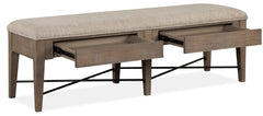 Magnussen Furniture Paxton Place Bench w/ Upholstered Seat in Dovetail Grey