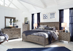 Magnussen Furniture Paxton Place California King Panel Bed in Dovetail Grey