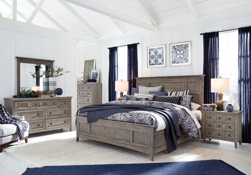 Magnussen Furniture Paxton Place King Panel Bed in Dovetail Grey