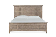 Magnussen Furniture Paxton Place Queen Panel Bed with Storage Rails in Dovetail Grey