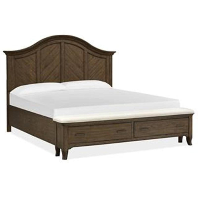 Magnussen Furniture Roxbury Manor California King Panel Storage Bed in Homestead Brown image