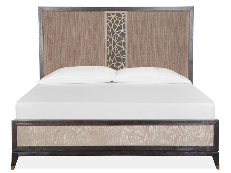 Magnussen Furniture Ryker California King Upholstered Panel Bed in Nocturn Black/Coventry Grey