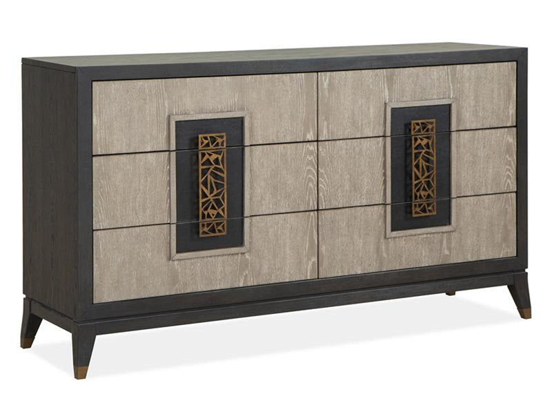 Magnussen Furniture Ryker Double Drawer Dresser in Nocturn Black/Coventry Grey image