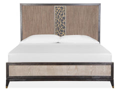 Magnussen Furniture Ryker King Upholstered Panel Bed in Nocturn Black/Coventry Grey