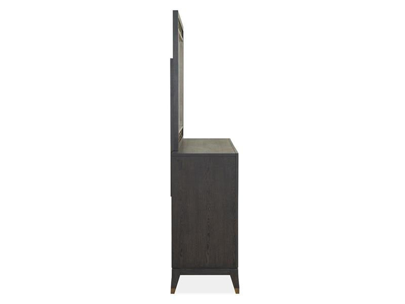Magnussen Furniture Ryker Landscape Mirror in Nocturn Black/Coventry Grey