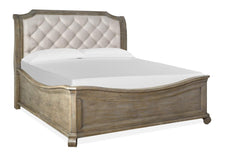 Magnussen Furniture Tinley Park King Sleigh Bed with Shaped Footboard in Dove Tail Grey
