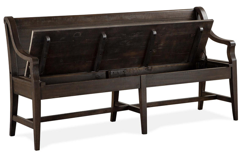 Magnussen Furniture Westley Falls Bench with Back in Graphite