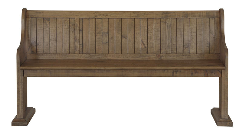 Magnussen Furniture Willoughby Wood Bench in Weathered Barley