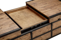 Magnussen Maguire Rectangular Expandable Cocktail Table in Black and Weathered Barley