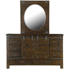 Magnussen Pine Hill Portrait Oval Mirror in Rustic Pine