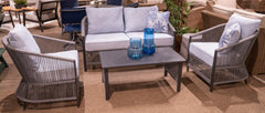 Bridges Beach Outdoor Love/Chairs/Table Set (Set of 4) - Sanctuary Home Furnishings (CA)*