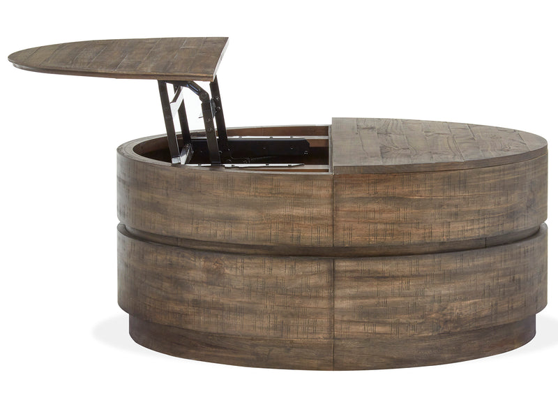 Baisden Round Lift Top Cocktail Table W/Casters