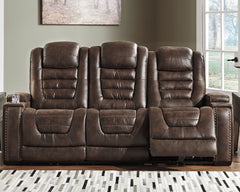 Game Zone Signature Design by Ashley PWR REC Sofa with ADJ Headrest image