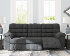 Wilhurst Signature Design by Ashley Reclining Sofa with Drop Down Table image
