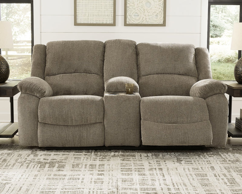 Draycoll Signature Design by Ashley DBL Rec Loveseat wConsole image