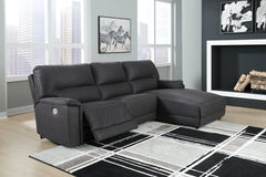 Henefer Signature Design by Ashley 3-Piece Power Reclining 3-Piece Reclining Sectional with Chaise