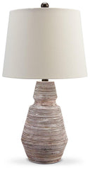 Jairburns Brick Red/White Table Lamp (Set of 2) image