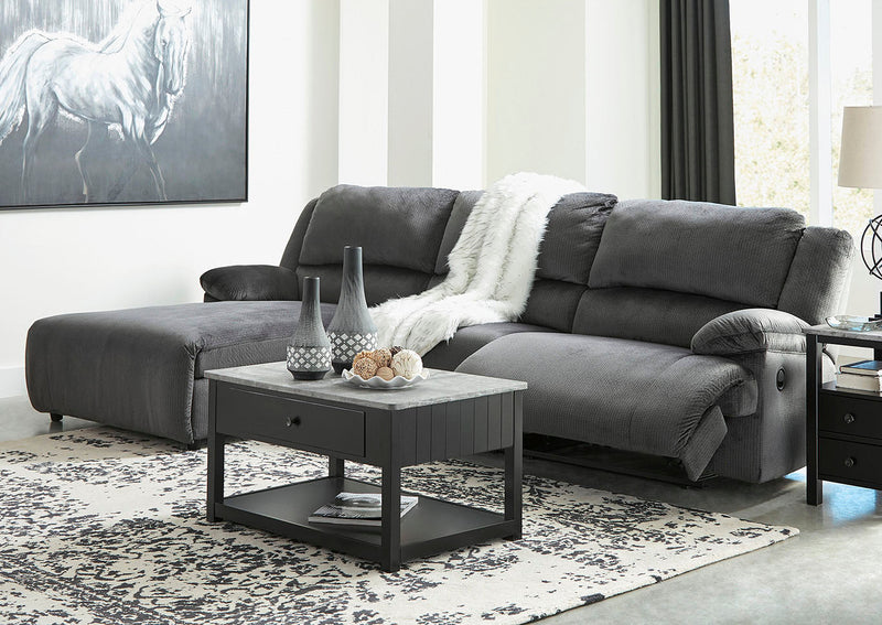 Clonmel Signature Design by Ashley 3-Piece Reclining Sectional with Chaise